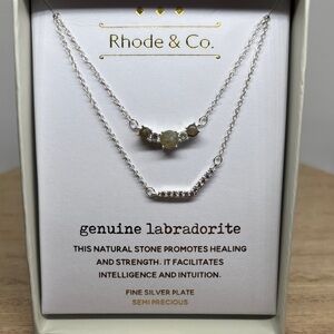 Women's Silver Labradorite Layered Necklace - Silver